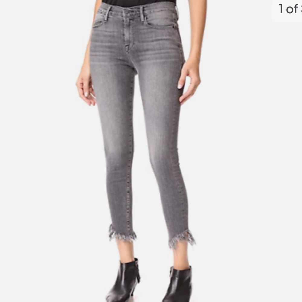 Frame ‘Le High Skinny’ Jean Grey Shredded Raw
